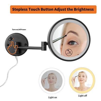 Makeup Mirror with Lights, 7X Magnification Single Sided with White Light