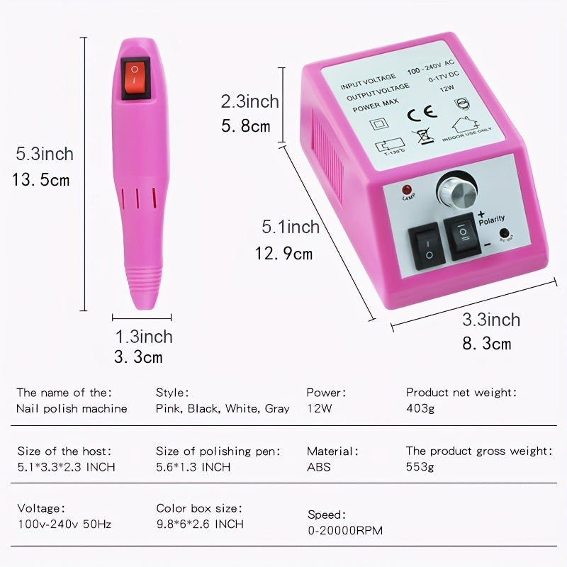 Portable Electric Nail Polisher: Manicure & Pedicure Set for Gel Polish
