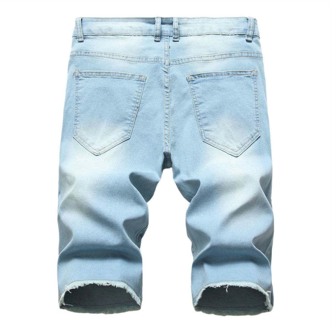 Men's Denim Shorts Ripped Distressed Straight Fit