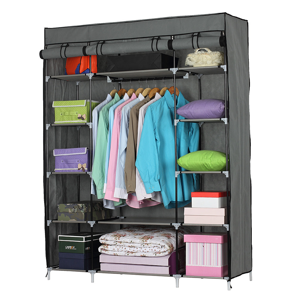 5-Layer 12-Compartment Non-woven Fabric Wardrobe Portable Closet Storage
