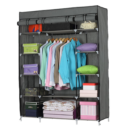 5-Layer 12-Compartment Non-woven Fabric Wardrobe Portable Closet Storage