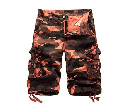 Men's Cotton Relaxed Fit Outdoor Camouflage Camo Cargo Shorts