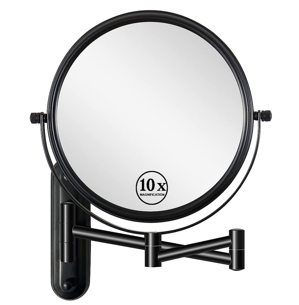 8 Inch Wall Mounted Vanity Mirror, Double Sided 1x/10x