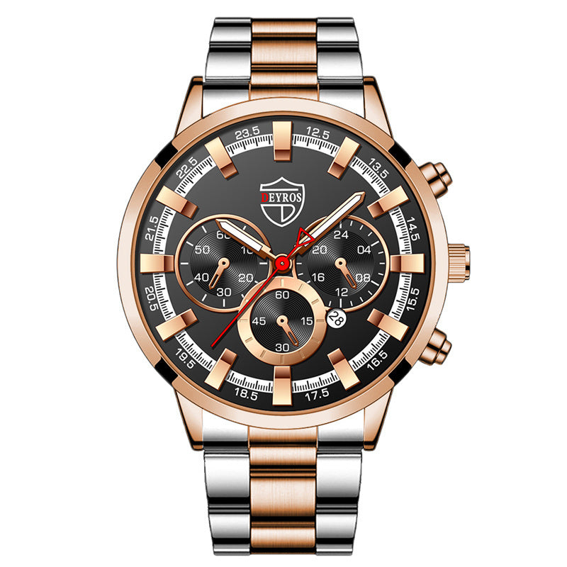 Sports Gold Stainless - Steel Quartz Wristwatch