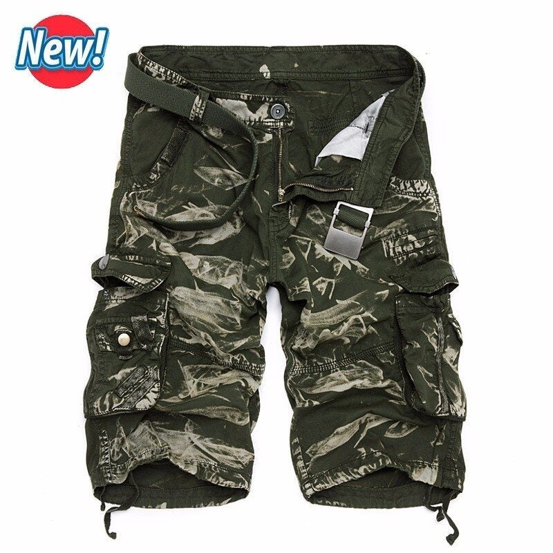 Men's Cargo Shorts - Casual Camouflage Military