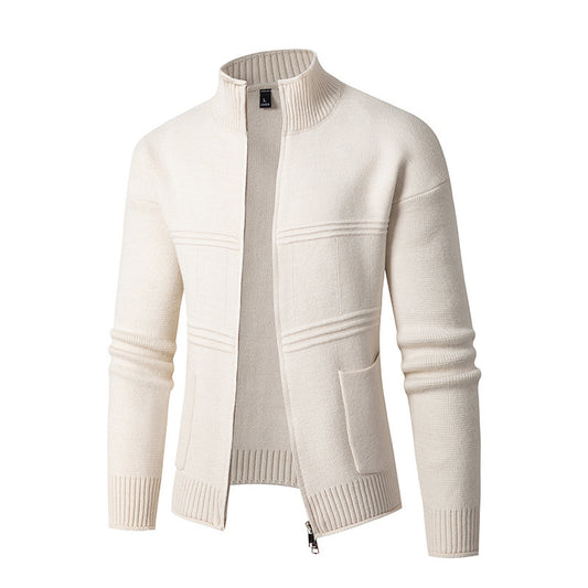 Men's Zippered Knitted Sweater Cardigan