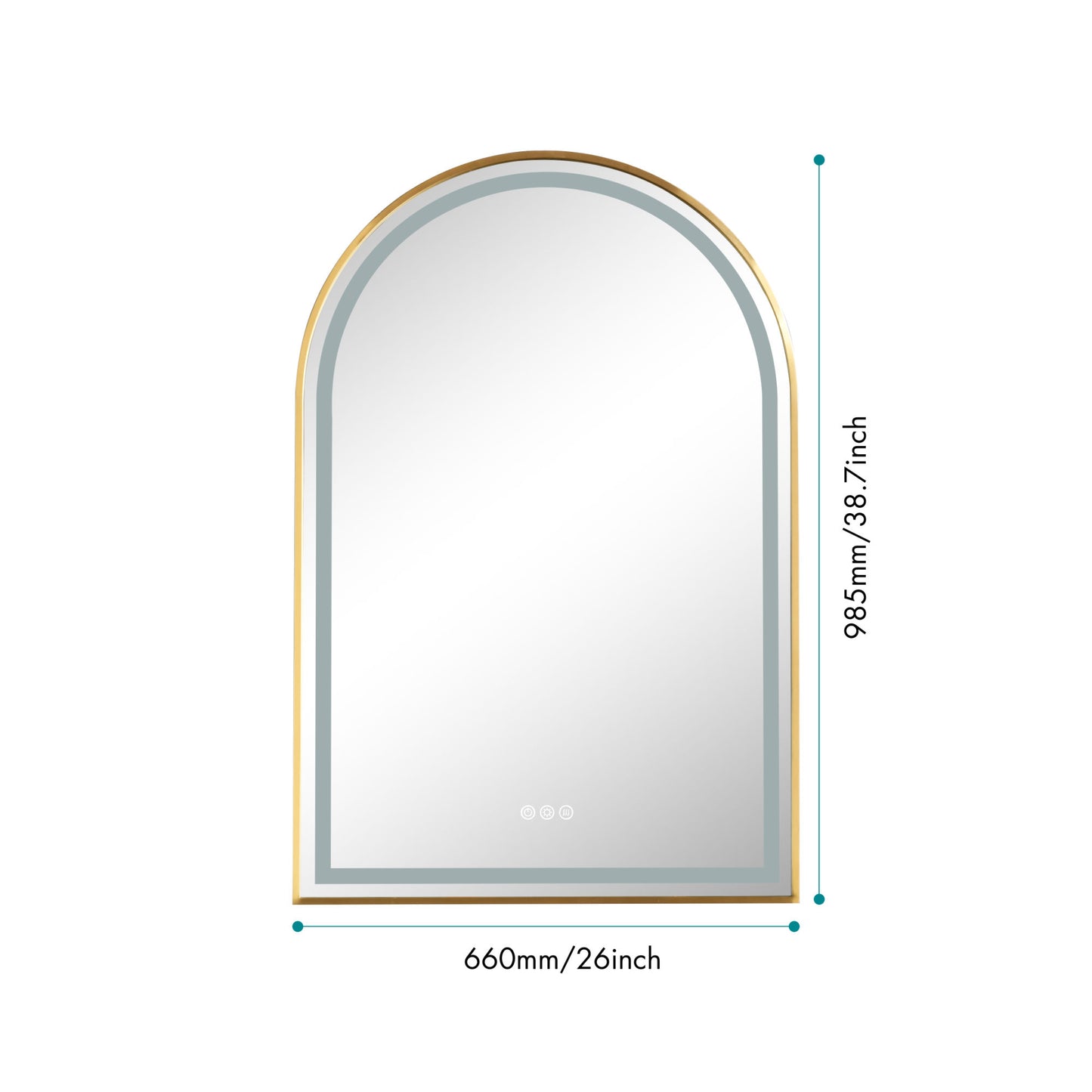 39in. W x 26in. H Oversized Rectangular Framed LED Mirror Anti-Fog Dimmable Wall Mount Bathroom Vanity Mirror Wall Mirror Kit For Gym And Dance Studio