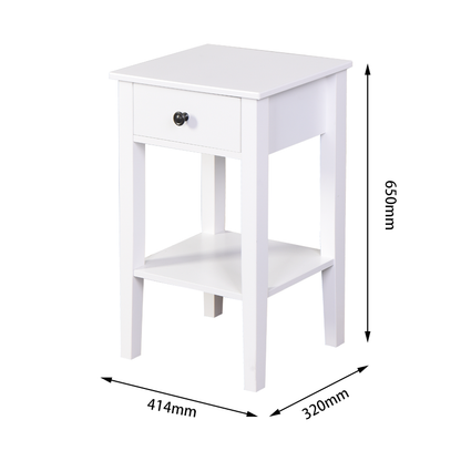 White Floor-standing Storage Table with a Drawer