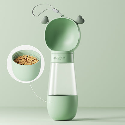 Portable Dog Water Bottle, 2 In 1 Dog Water Bottle Dispenser with Food Container