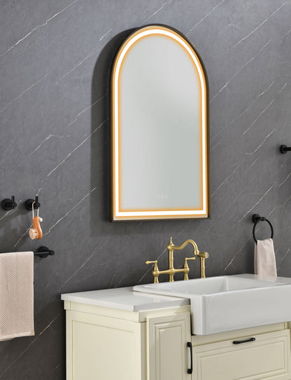 39in. W x 26in. H Oversized Rectangular Framed LED Mirror Anti-Fog Dimmable Wall Mount Bathroom Vanity Mirror Wall Mirror Kit For Gym And Dance Studio