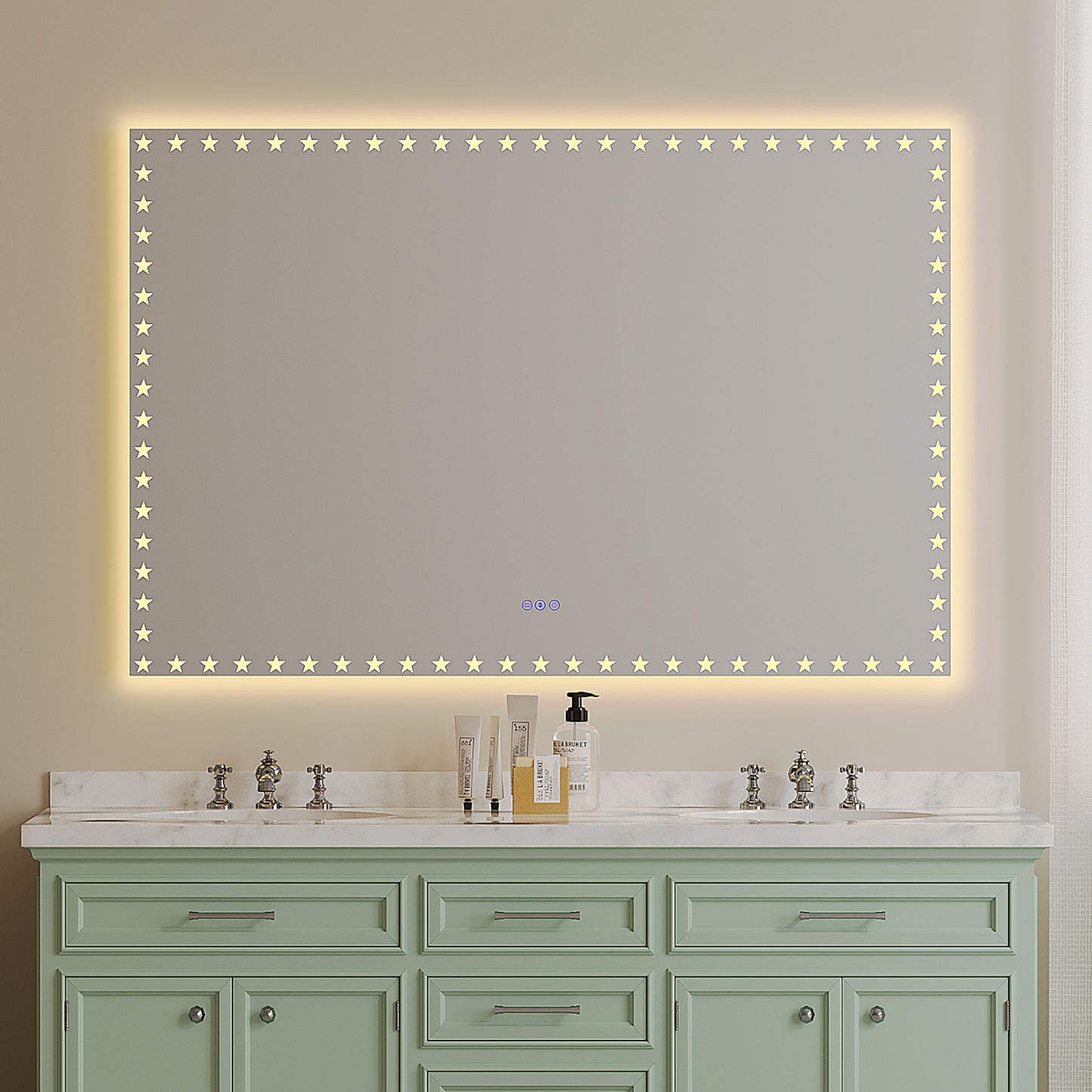 60X40 inch LED Bathroom Mirror with Lights Backlit RGB Color Changing Lighted Mirror