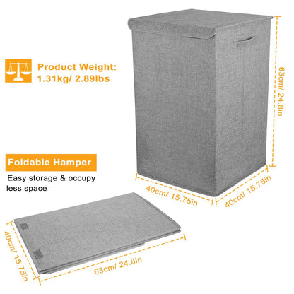 Foldable Laundry Hampers with Lid - Handles