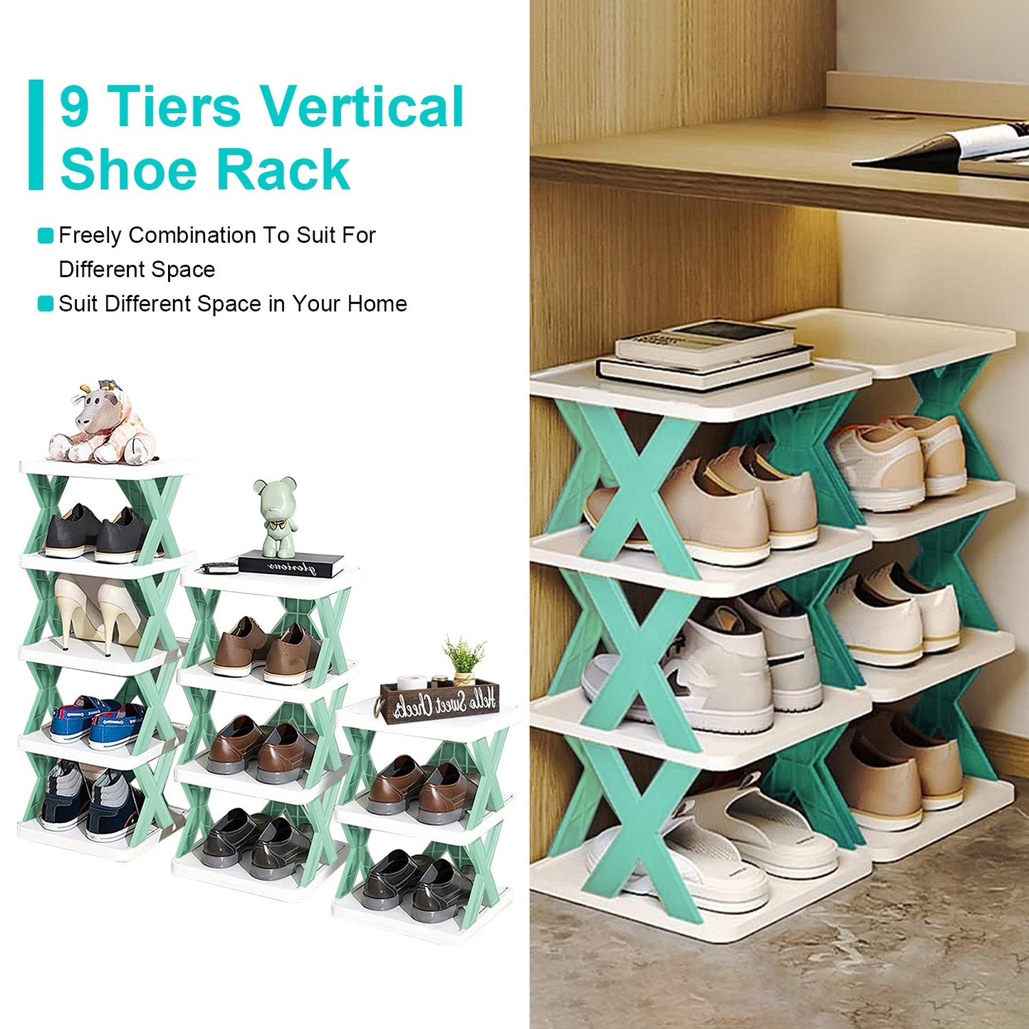 9 Tier Narrow Vertical Shoe Organizer
