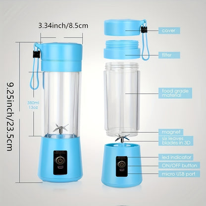 380ML Portable Blender With 6 Blades Rechargeable USB