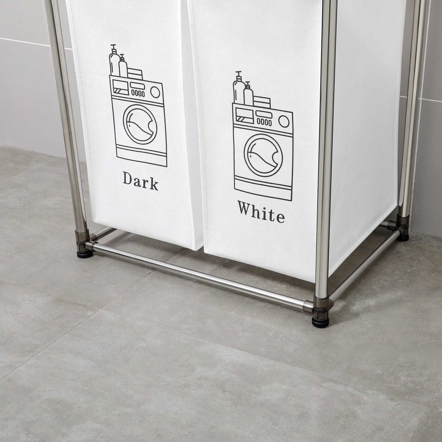 Laundry Hamper 2 Tier with 4 Removable Bags for Organizing Clothes