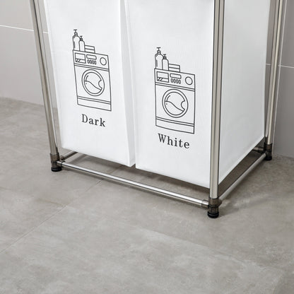 Laundry Hamper 2 Tier with 4 Removable Bags for Organizing Clothes