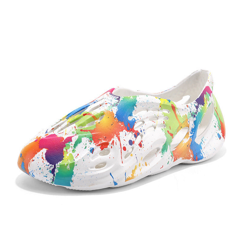 Clogs For Men; Men's hole shoes; hollow beach shoes; camouflage sandals; all inclusive personalized men's sandals