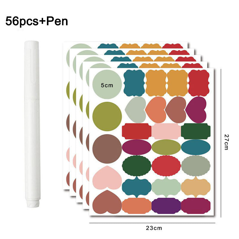 56Pcs Colorful stickers+1 Marker Pen Set