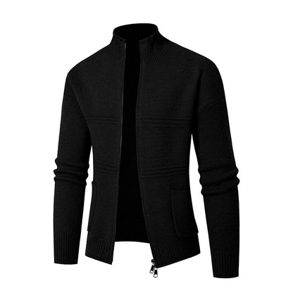 Men's Zippered Knitted Sweater Cardigan