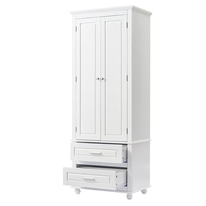 Tall Storage Cabinet with Two Drawers for Bathroom/Office
