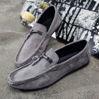 Fashion Black Red Shoes for Men Driving Moccasin Soft Comfortable Flock Mens Loafers Slip-On Male Shoes Flats Men Casual Shoes