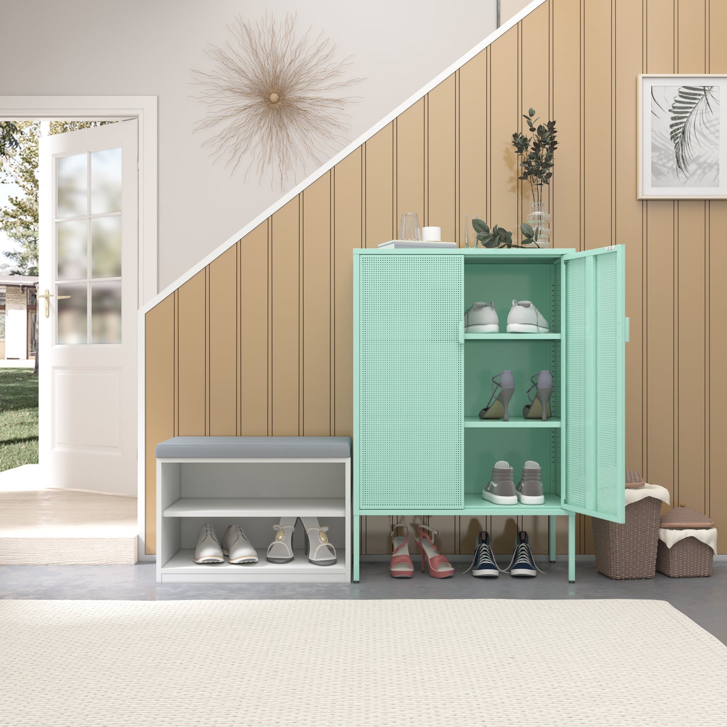Metal Storage Locker Cabinet - Adjustable Shelves - Ventilated