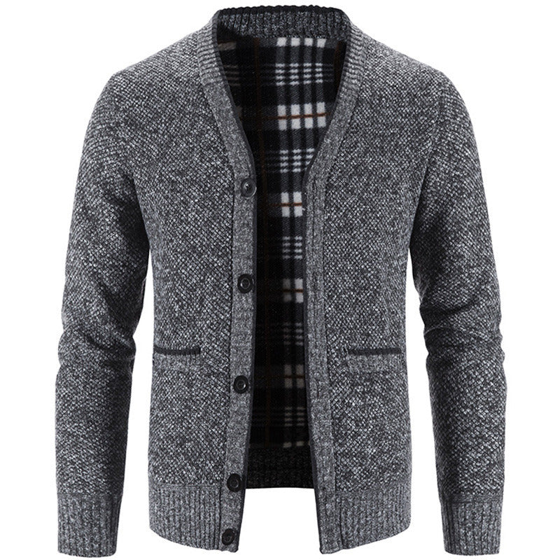 Men's Buttons Fleece Cardigan Sweater