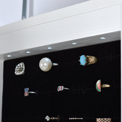 Full Mirror Jewelry Storage Cabinet - Can Be Hung on Door or Wall