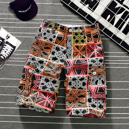 Men's Classic Geometric Print Cargo Short