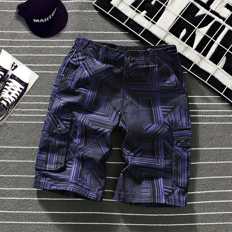 Men's Classic Geometric Print Cargo Short