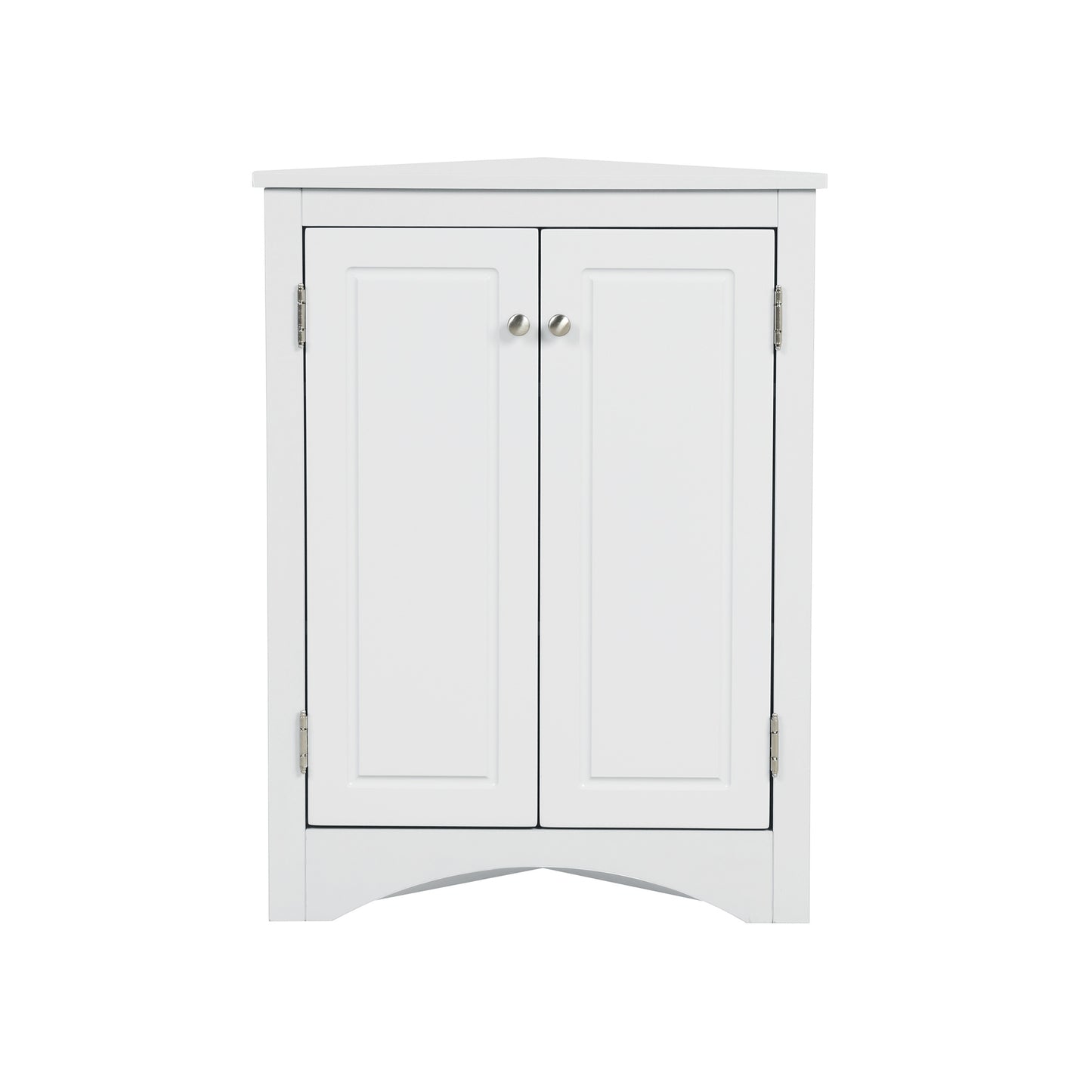 White Triangle Bathroom Storage Cabinet with Adjustable Shelves