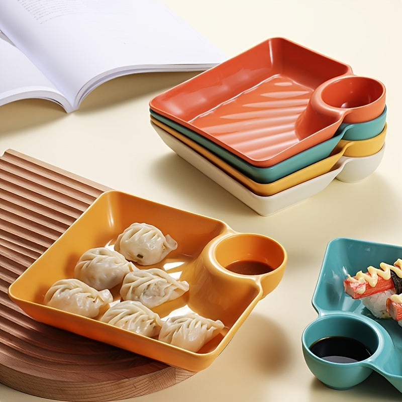 Dumpling Plate with Sauce Dish