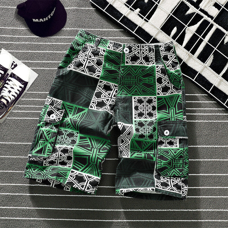 Men's Classic Geometric Print Cargo Short