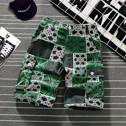 Men's Classic Geometric Print Cargo Short