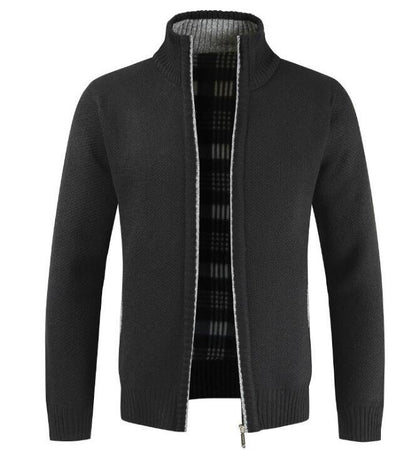 Men's Sweaters Casual Slim Full Zip Thick Knitted Cardigan Warm Sweaters