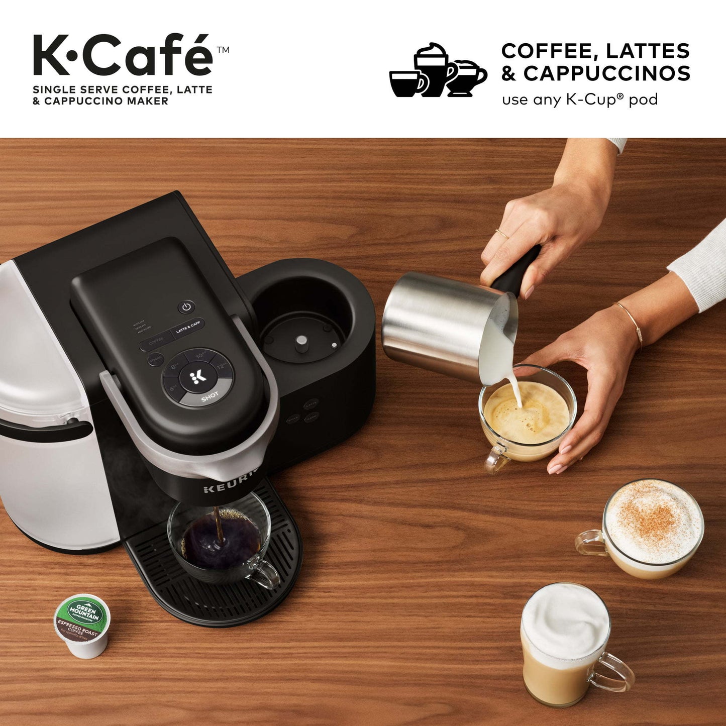 K-Cafe Single Serve K-Cup Coffee, Latte and Cappuccino Maker