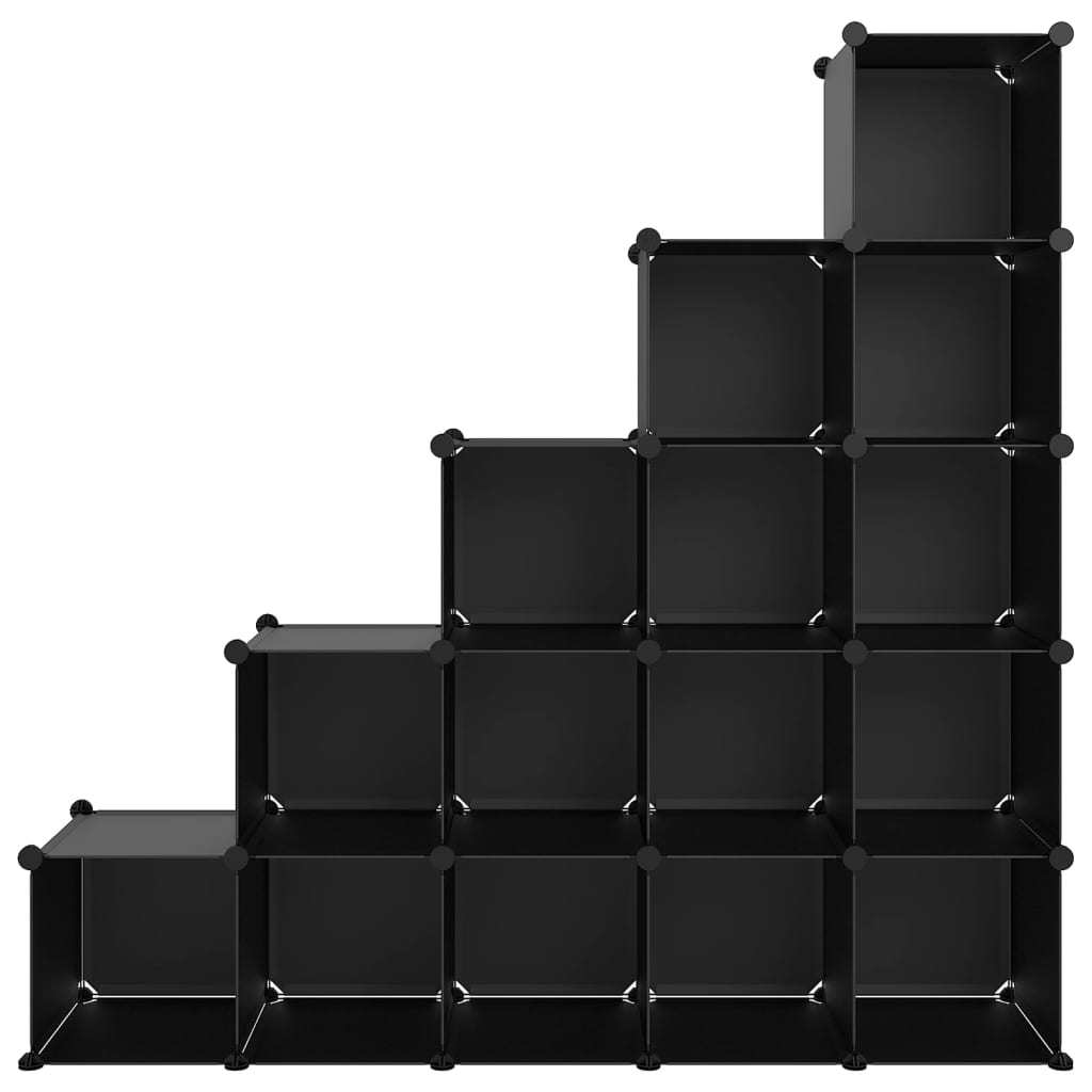 Storage Cube - Organizer with 15 Cubes - Black