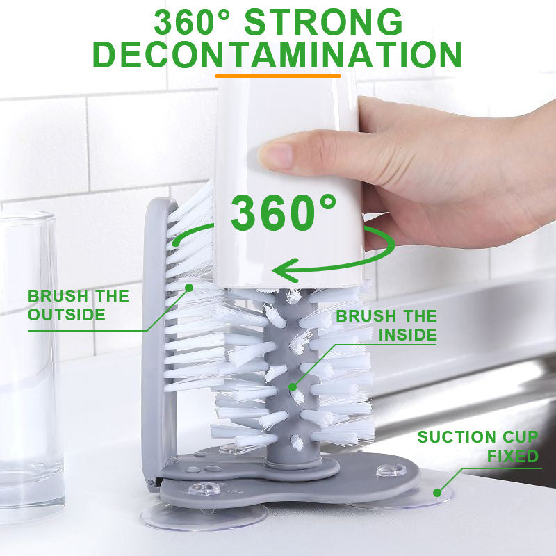 2 In 1 Cup. Glass Cleaner Brush