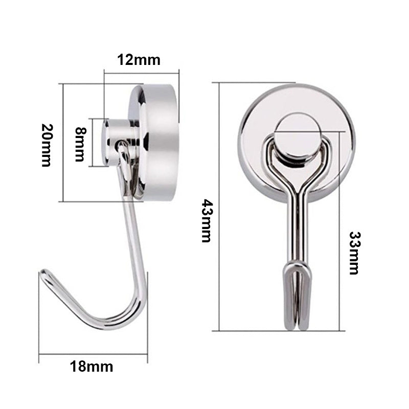 4/8/10pcs Heavy Duty Neodymium Magnet Hook