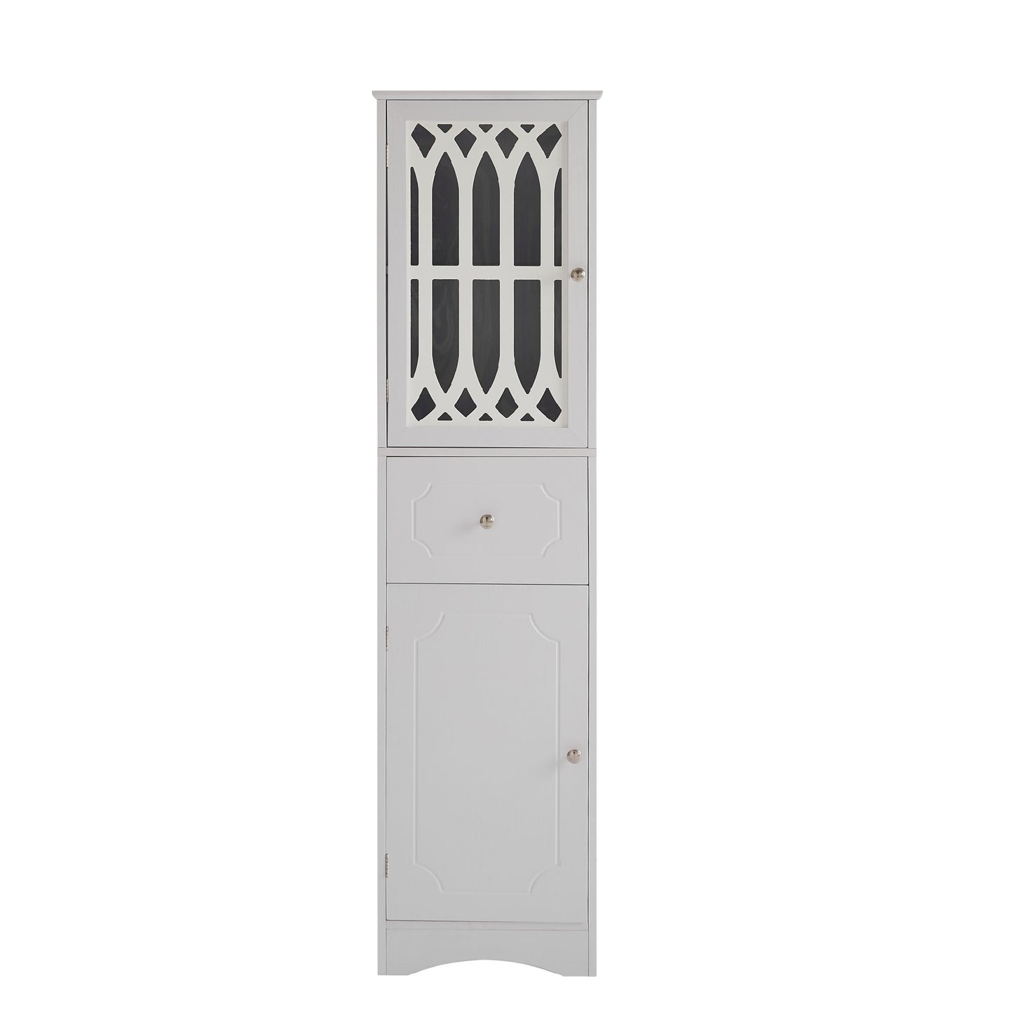 Tall Bathroom Cabinet - Freestanding Storage Cabinet with Drawer and Doors