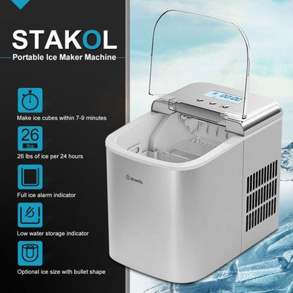 Countertop LCD Display Ice Maker with Ice Scoop