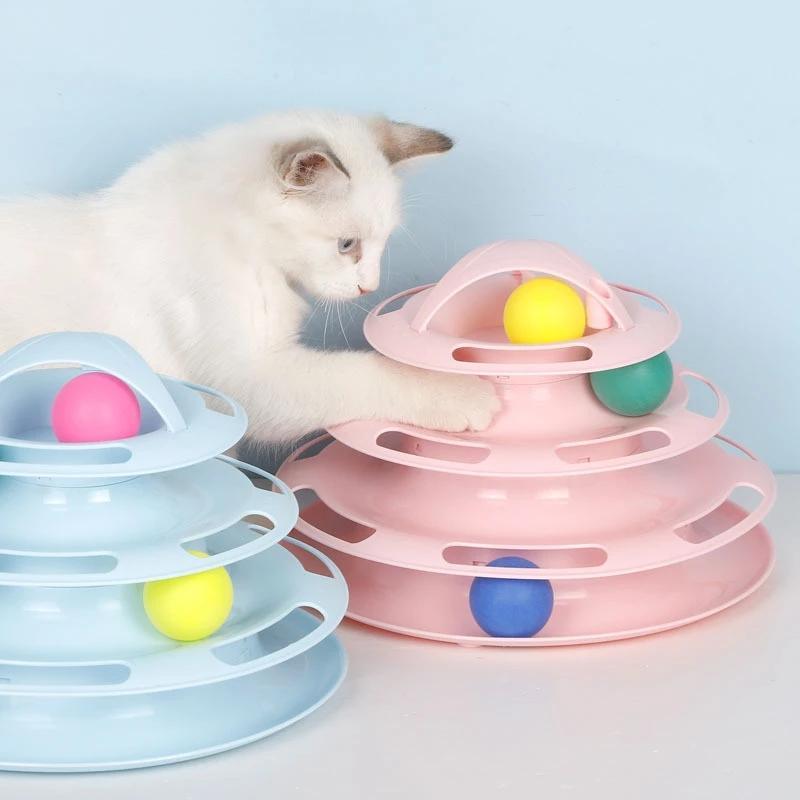 4 Level Cat Toy Training Amusement Plate