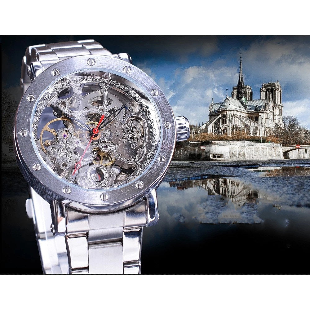 Hollow Out See Through Mechanical Watch Men's Fashion