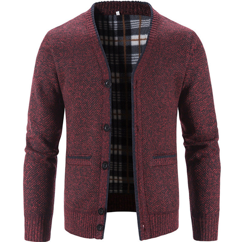 Men's Buttons Fleece Cardigan Sweater