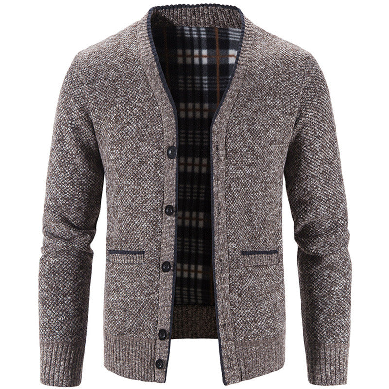 Men's Buttons Fleece Cardigan Sweater